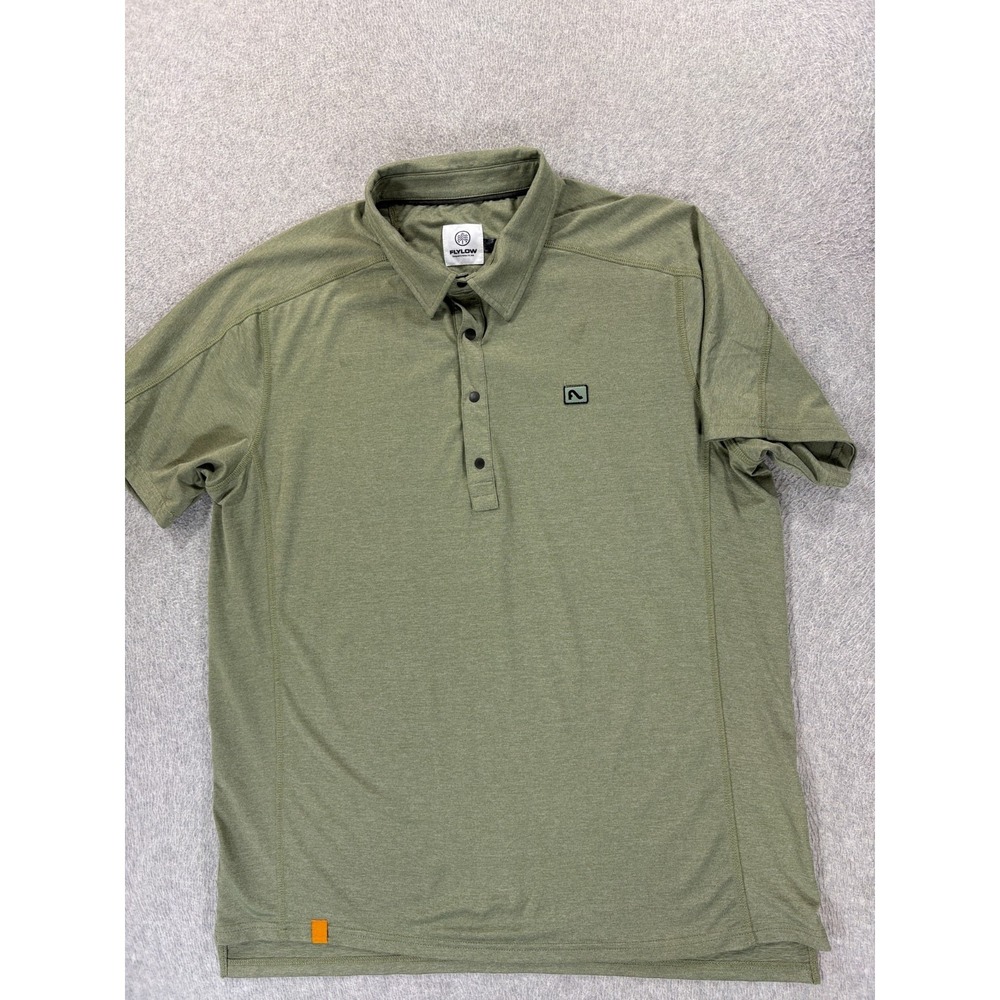 Flylow Short Sleeve Performance TECH Polo Shirt (Men's Large) Green